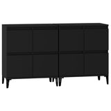 Sideboards 2 pcs Black 60x35x70 cm Engineered Wood - Rear View