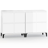 Sideboards 2 pcs High Gloss White 60x35x70 cm Engineered Wood - Front View