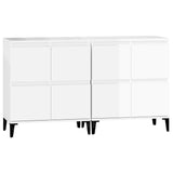 Sideboards 2 pcs High Gloss White 60x35x70 cm Engineered Wood - Rear View
