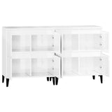 Sideboards 2 pcs High Gloss White 60x35x70 cm Engineered Wood - Close-Up Angle