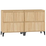 Sideboards 2 pcs Sonoma Oak 60x35x70 cm Engineered Wood - Rear View