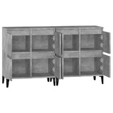 Sideboard 2 pcs Concrete Grey 60x35x70 cm Engineered Wood - Close-Up Angle