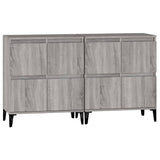Sideboards 2 pcs Grey Sonoma 60x35x70 cm Engineered Wood - Rear View