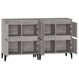 Sideboards 2 pcs Grey Sonoma 60x35x70 cm Engineered Wood - Close-Up Angle