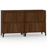 Sideboards 2 pcs Brown Oak 60x35x70 cm Engineered Wood - Front View