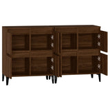 Sideboards 2 pcs Brown Oak 60x35x70 cm Engineered Wood - Close-Up Angle
