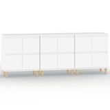 Sideboards 3 pcs White 60x35x70 cm Engineered Wood - Front View