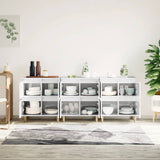 Sideboards 3 pcs High Gloss White 60x35x70 cm Engineered Wood - Side View