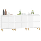 Sideboards 3 pcs High Gloss White 60x35x70 cm Engineered Wood - Top-Down View