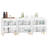 Sideboards 3 pcs High Gloss White 60x35x70 cm Engineered Wood