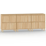 Sideboards 3 pcs Sonoma Oak 60x35x70 cm Engineered Wood - Front View