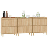 Sideboards 3 pcs Sonoma Oak 60x35x70 cm Engineered Wood