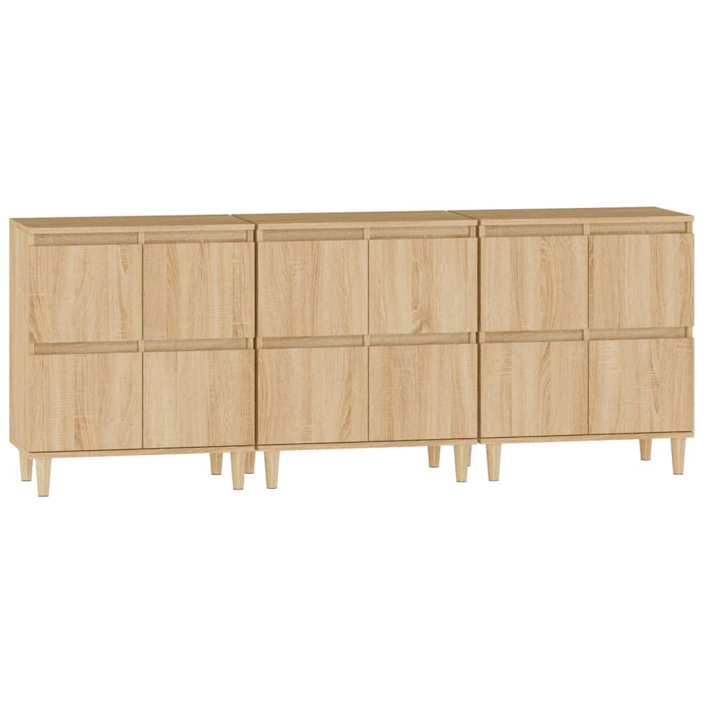 Sideboards 3 pcs Sonoma Oak 60x35x70 cm Engineered Wood