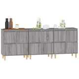 Sideboards 3 pcs Grey Sonoma 60x35x70 cm Engineered Wood