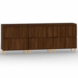 Sideboards 3 pcs Brown Oak 60x35x70 cm Engineered Wood - Front View