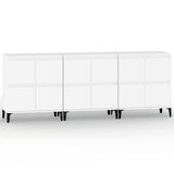 Sideboards 3 pcs White 60x35x70 cm Engineered Wood - Front View