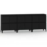 Sideboards 3 pcs Black 60x35x70 cm Engineered Wood