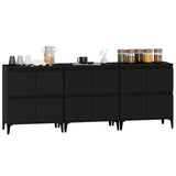 Sideboards 3 pcs Black 60x35x70 cm Engineered Wood - Top-Down View