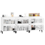 Sideboards 3 pcs High Gloss White 60x35x70 cm Engineered Wood - 45-Degree Angle