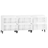 Sideboards 3 pcs High Gloss White 60x35x70 cm Engineered Wood - Close-Up Angle