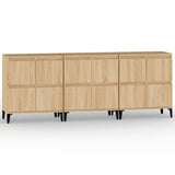 Sideboards 3 pcs Sonoma Oak 60x35x70 cm Engineered Wood - Front View