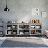 Sideboards 3 pcs Concrete Grey 60x35x70 cm Engineered Wood - Side View