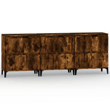 Sideboards 3 pcs Smoked Oak 60x35x70 cm Engineered Wood - Front View