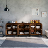 Sideboards 3 pcs Smoked Oak 60x35x70 cm Engineered Wood - Side View