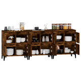 Sideboards 3 pcs Smoked Oak 60x35x70 cm Engineered Wood - 45-Degree Angle
