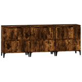 Sideboards 3 pcs Smoked Oak 60x35x70 cm Engineered Wood - Rear View