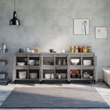 Sideboards 3 pcs Grey Sonoma 60x35x70 cm Engineered Wood - Side View