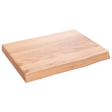 Bathroom Countertop Light Brown 40x30x4 cm Treated Solid Wood - Front View