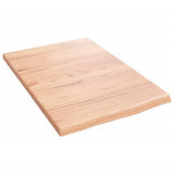 Bathroom Countertop Light Brown 40x60x2 cm Treated Solid Wood - Front View