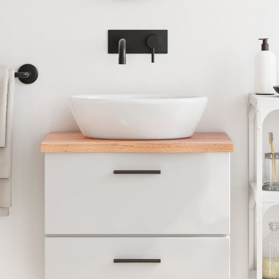 Bathroom Countertop Light Brown 60x30x(2-4) cm Solid Wood