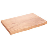 Bathroom Countertop Light Brown 60x40x4 cm Treated Solid Wood - Front View