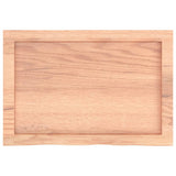 Bathroom Countertop Light Brown 60x40x4 cm Treated Solid Wood - Top-Down View
