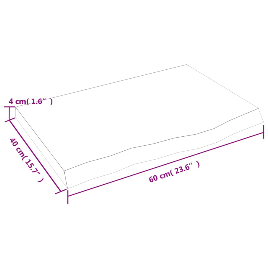 Bathroom Countertop Light Brown 60x40x(2-4) cm Solid Wood