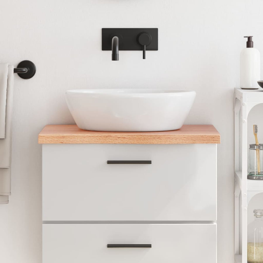 Bathroom Countertop Light Brown 60x40x(2-4) cm Solid Wood