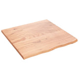 Bathroom Countertop Light Brown 60x60x2 cm Treated Solid Wood - Front View