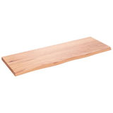 Bathroom Countertop Light Brown 80x30x2 cm Treated Solid Wood - Front View