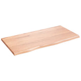 Bathroom Countertop Light Brown 80x40x2 cm Treated Solid Wood - Front View