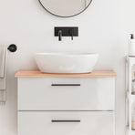 Bathroom Countertop Light Brown 80x40x2 cm Treated Solid Wood