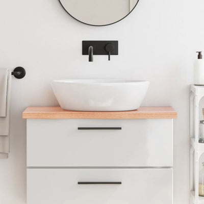 Bathroom Countertop Light Brown 80x40x(2-4) cm Solid Wood