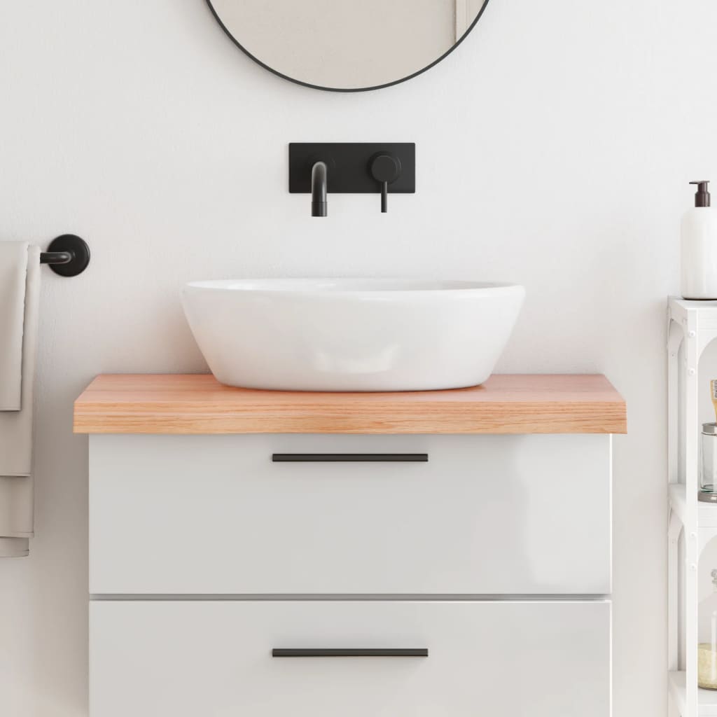 Bathroom Countertop Light Brown 80x50x(2-6) cm Solid Wood