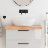 Bathroom Countertop Light Brown 80x50x(2-6) cm Solid Wood