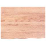 Bathroom Countertop Light Brown 80x60x6 cm Treated Solid Wood - Side View