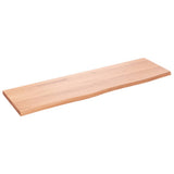 Bathroom Countertop Light Brown 100x30x2 cm Treated Solid Wood - Front View