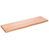 Bathroom Countertop Light Brown 100x30x4 cm Treated Solid Wood - Front View
