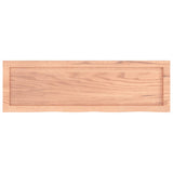 Bathroom Countertop Light Brown 100x30x6 cm Treated Solid Wood - Top-Down View