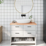 Bathroom Countertop Light Brown 100x40x(2-4) cm Solid Wood